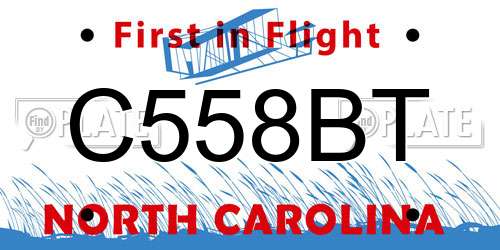 C558BT North Carolina License Plate