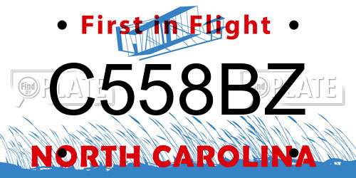 C558BZ North Carolina License Plate