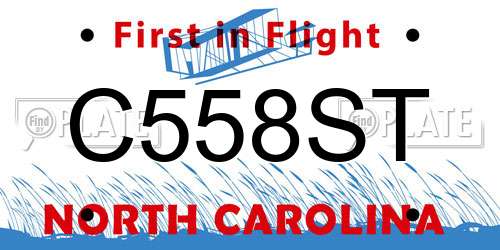 C558ST North Carolina License Plate