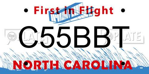 C55BBT North Carolina License Plate