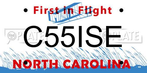 C55ISE North Carolina License Plate