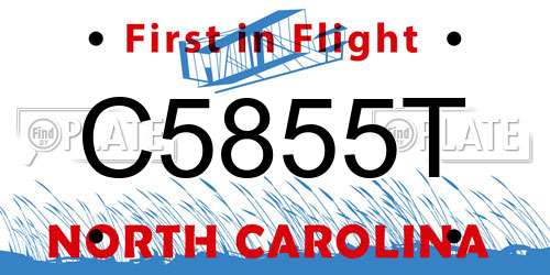 C5855T North Carolina License Plate