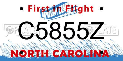 C5855Z North Carolina License Plate