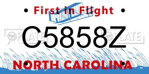 C5858Z North Carolina License Plate