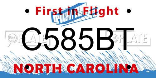 C585BT North Carolina License Plate