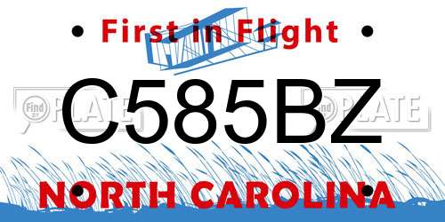 C585BZ North Carolina License Plate