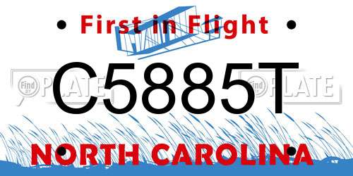 C5885T North Carolina License Plate
