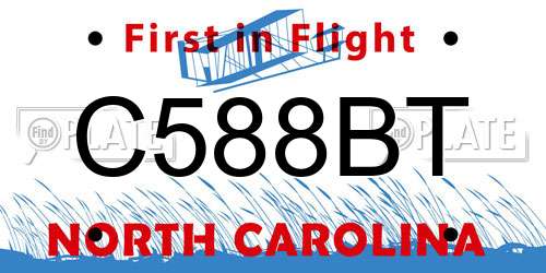 C588BT North Carolina License Plate