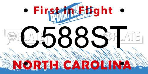 C588ST North Carolina License Plate