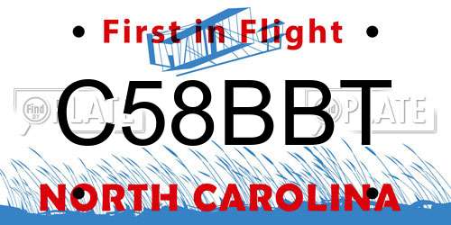 C58BBT North Carolina License Plate