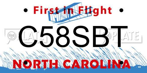 C58SBT North Carolina License Plate