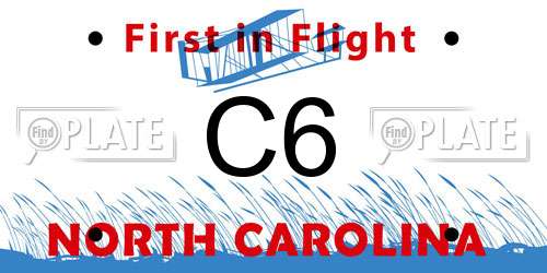 C6 North Carolina License Plate
