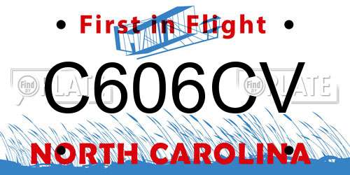 C606CV North Carolina License Plate