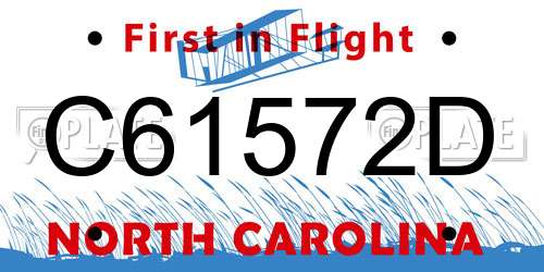 C61572D North Carolina License Plate