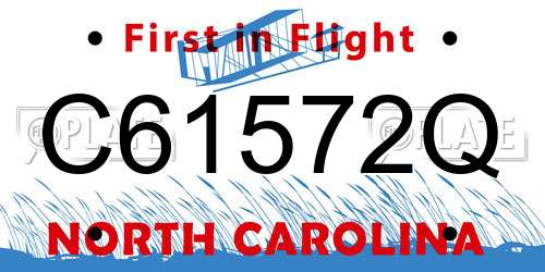 C61572Q North Carolina License Plate