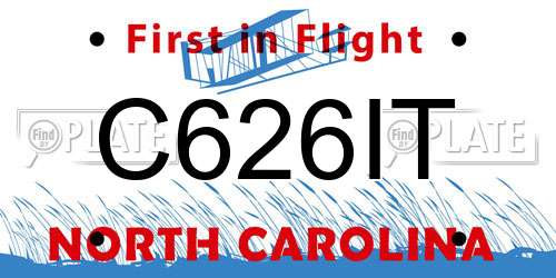C626IT North Carolina License Plate
