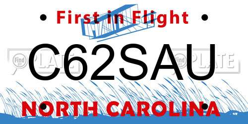 C62SAU North Carolina License Plate