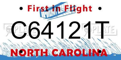 C64121T North Carolina License Plate