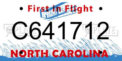C641712 North Carolina License Plate