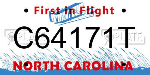 C64171T North Carolina License Plate