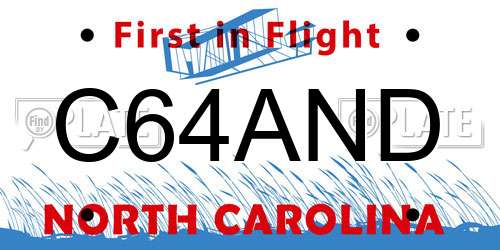 C64AND North Carolina License Plate