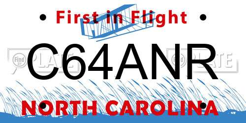 C64ANR North Carolina License Plate