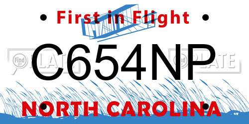 C654NP North Carolina License Plate