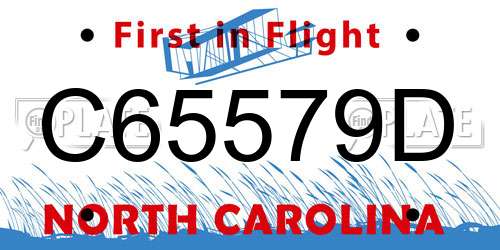 C65579D North Carolina License Plate