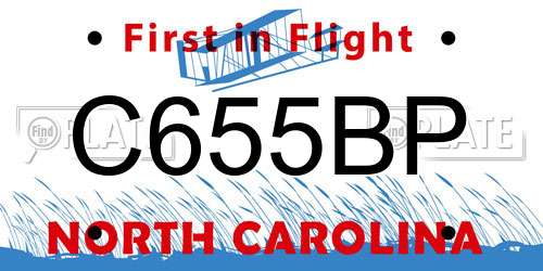 C655BP North Carolina License Plate