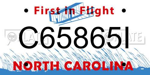 C65865I North Carolina License Plate