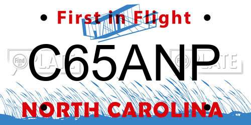 C65ANP North Carolina License Plate