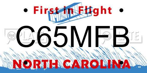 C65MFB North Carolina License Plate