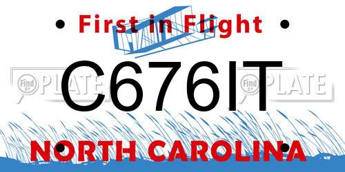 C676IT North Carolina License Plate