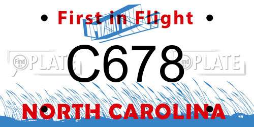C678 North Carolina License Plate