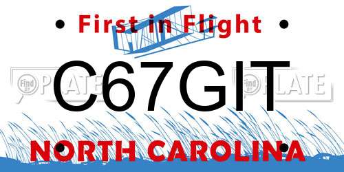 C67GIT North Carolina License Plate