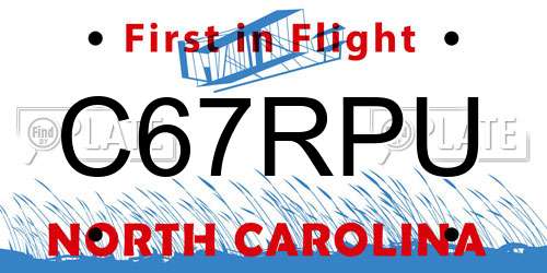 C67RPU North Carolina License Plate