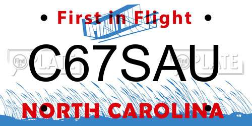 C67SAU North Carolina License Plate