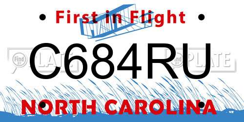C684RU North Carolina License Plate