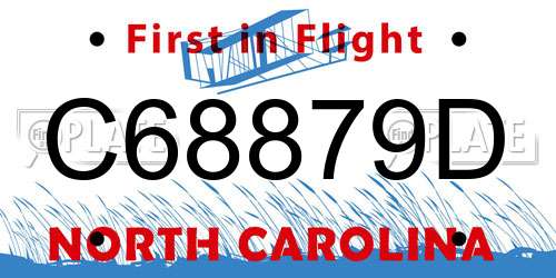 C68879D North Carolina License Plate