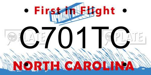 C701TC North Carolina License Plate