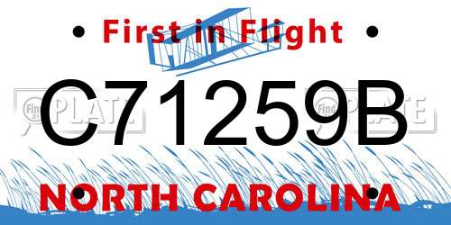 C71259B North Carolina License Plate