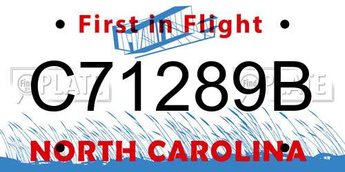 C71289B North Carolina License Plate