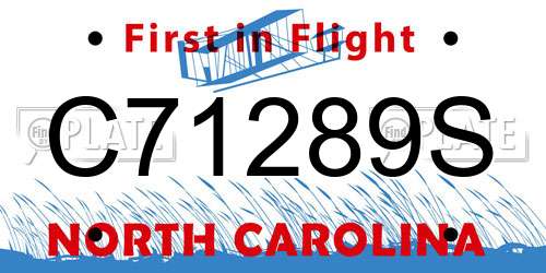 C71289S North Carolina License Plate