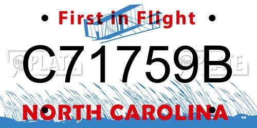 C71759B North Carolina License Plate