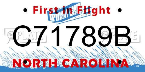 C71789B North Carolina License Plate