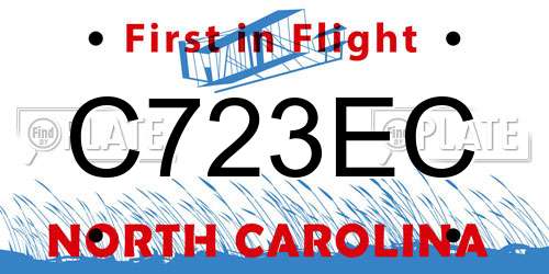 C723EC North Carolina License Plate