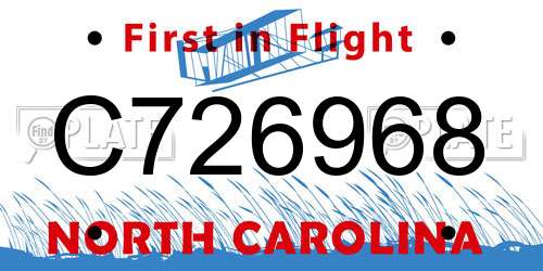 C726968 North Carolina License Plate