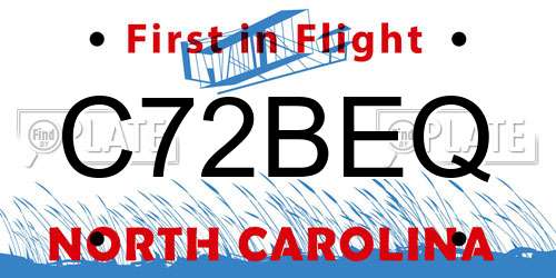 C72BEQ North Carolina License Plate