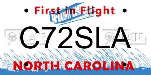C72SLA North Carolina License Plate