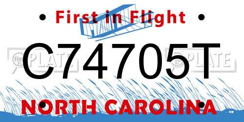 C74705T North Carolina License Plate